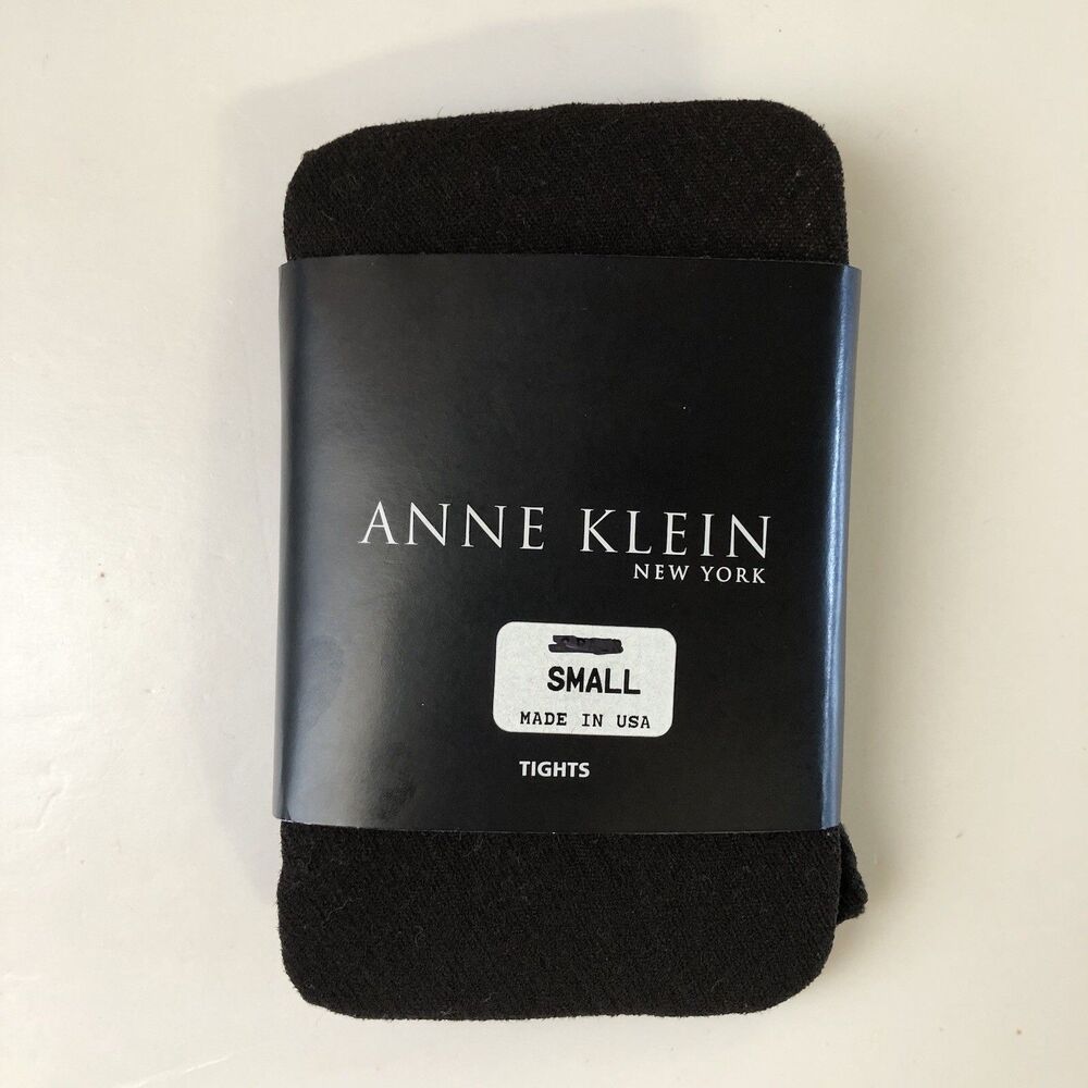 Anne Klein New York Textured Semi Sheer Tights Chevron Made In USA NWT Small